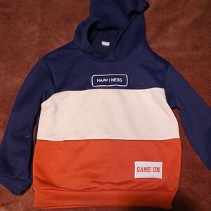 SHEIN Kids Colorblock Hoodie - Blue, White, and Orange